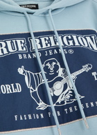 True Religion Logo Hooded Jersey Sweatshirt Blue