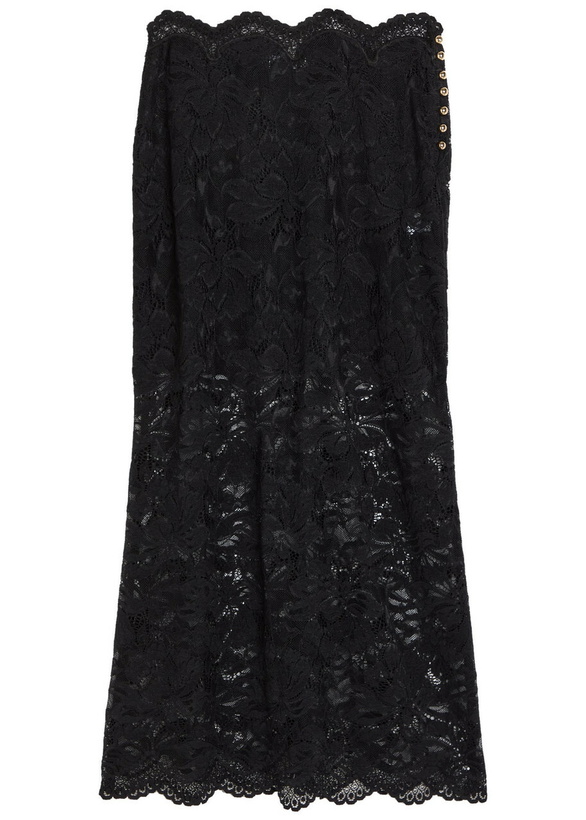Photo: Rabanne Stretch-lace Midi Skirt Black