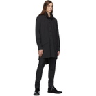 Palomo Spain Grey Wool Pleated Shirt