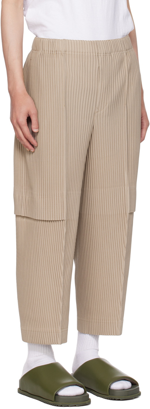 homme plisse CARGO サンドベージュ ハーフパンツ サイズ3 HOMME PLISSÉ ISSEY MIYAKE Beige Drawstring Cargo Pants Homme