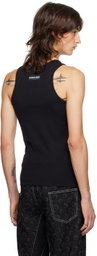 Marine Serre Black Organic Cotton Tank Top