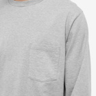 Beams Plus Men's Long Sleeve Pocket T-Shirt in Heather Grey