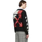 Off-White Black and Red Diag Logo Sweeatshirt