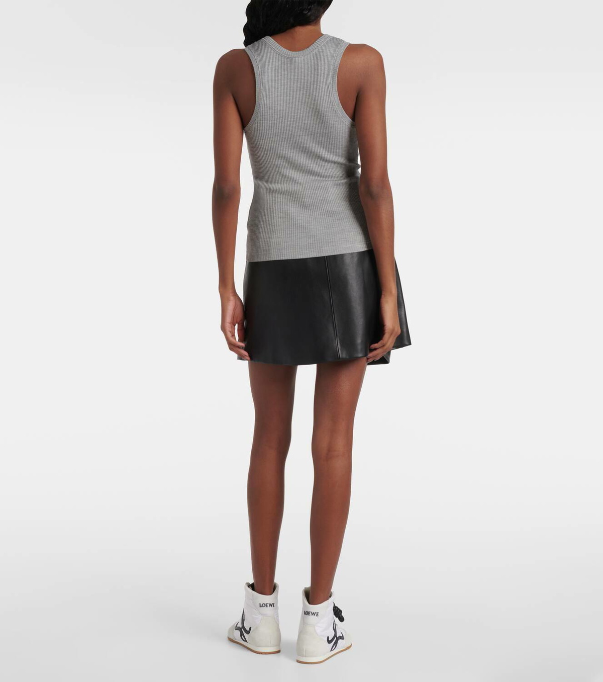 Loewe Anagram ribbed-knit silk tank top