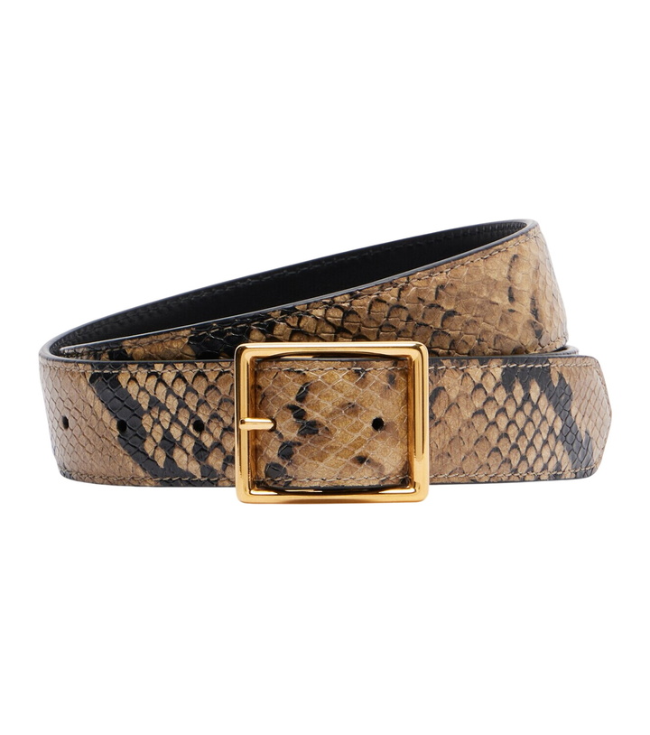Photo: Nili Lotan Gabriele snake-print leather belt