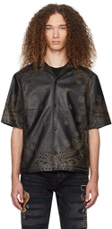 AMIRI Black Bandana Leather Shirt