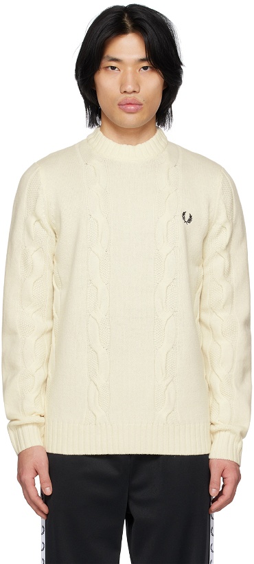 Photo: Fred Perry Off-White Cable Sweater