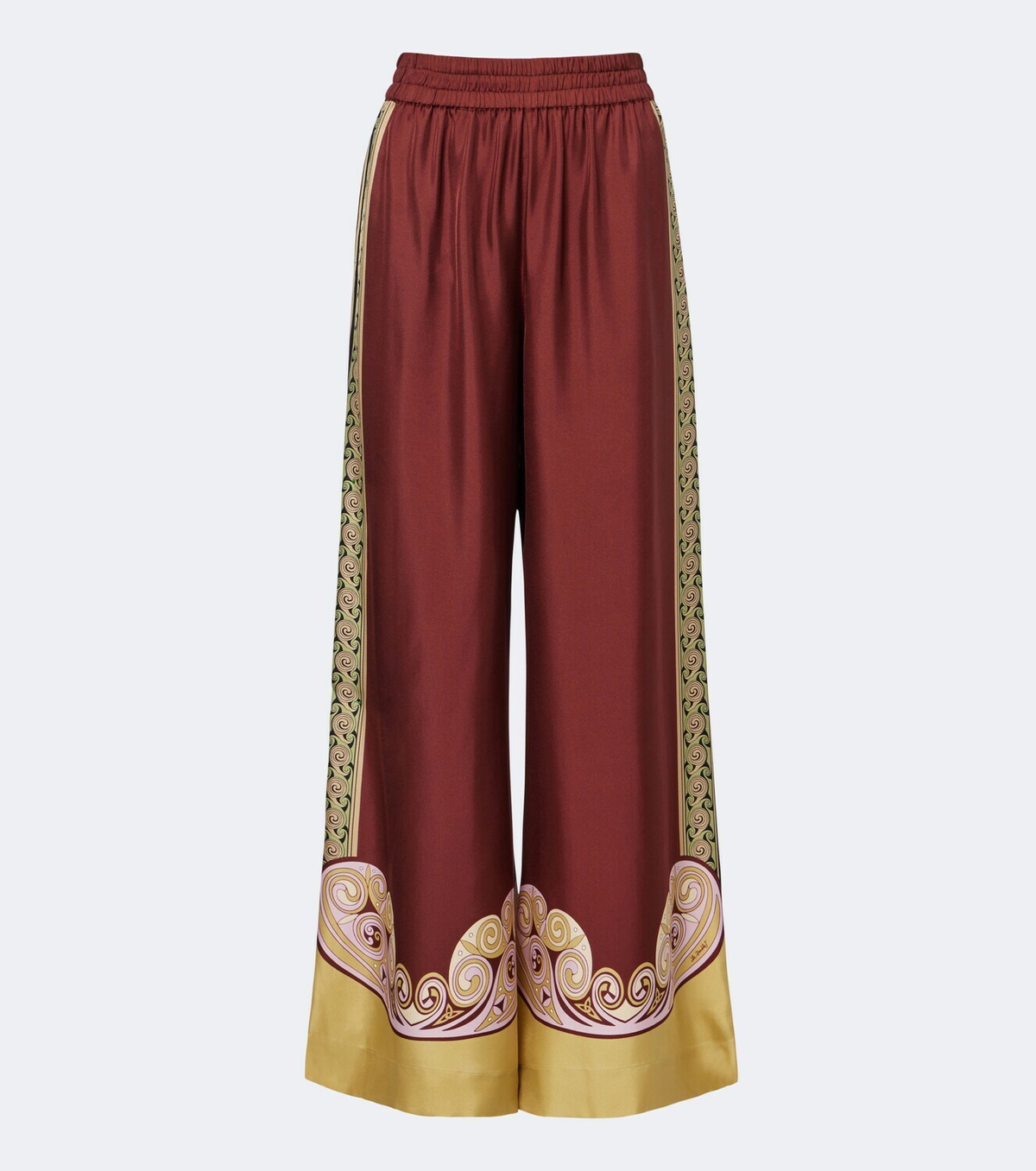 La DoubleJ Printed silk twill palazzo pants