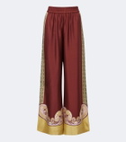 La DoubleJ Printed silk twill palazzo pants