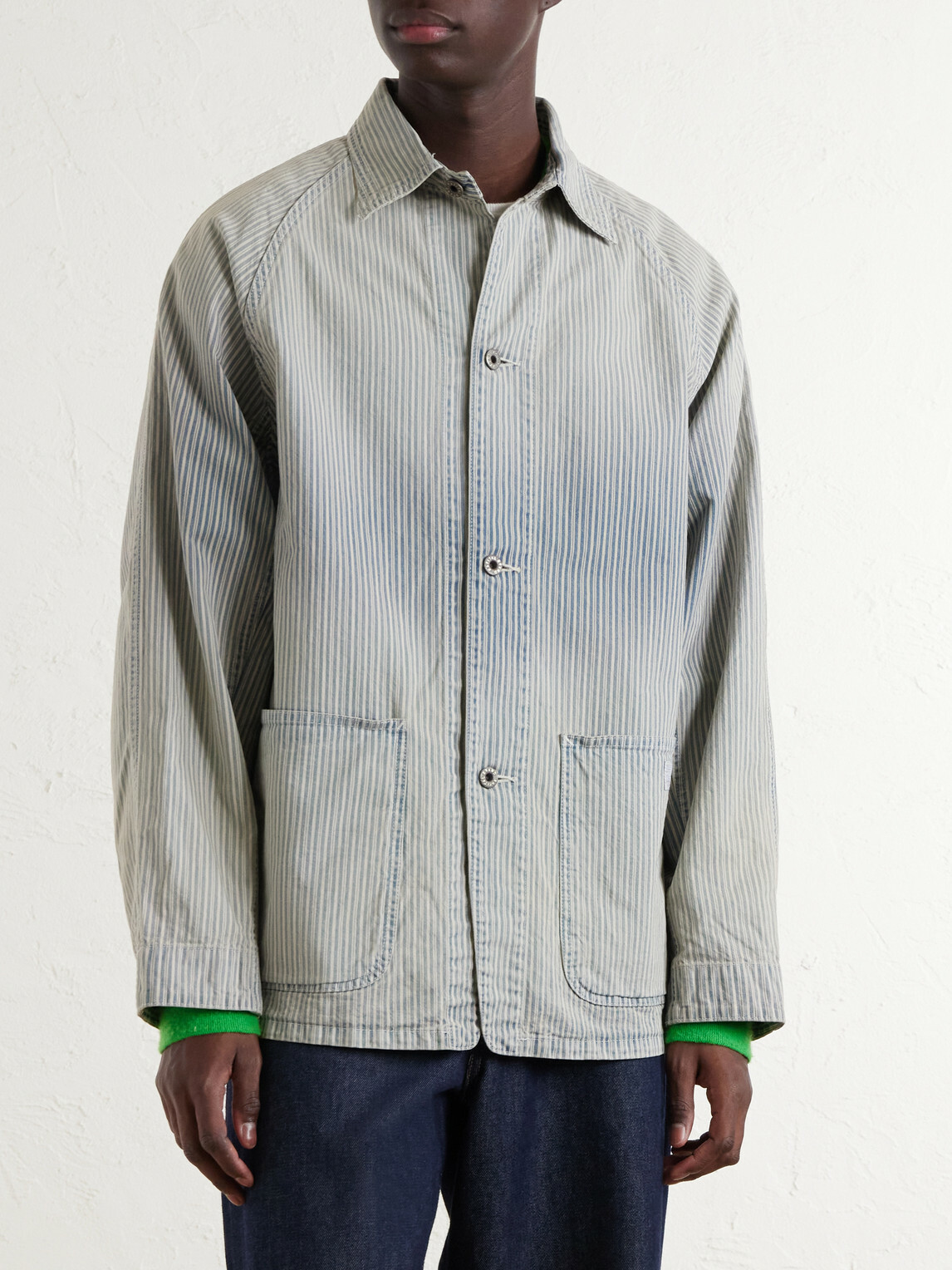 KAPITAL - Liberty Striped Denim Overshirt - Blue