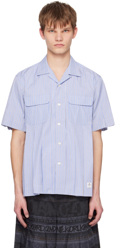 Photo: sacai Blue Pleated Shirt