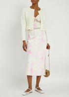 Loveshackfancy Rogan Pointelle-knit Cropped Cardigan Ivory