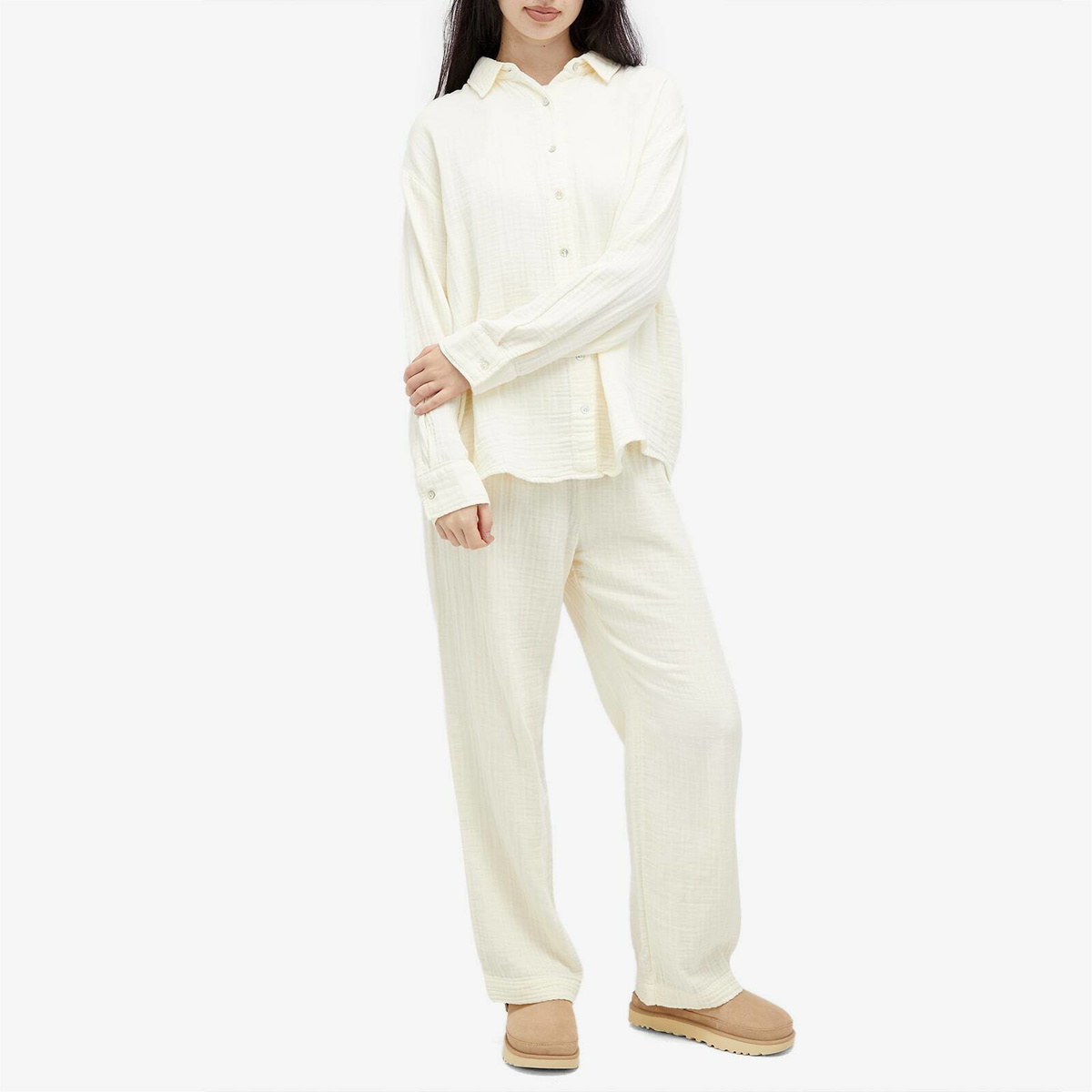 DONNI. Women's Bubble Crop Simple Pant in Creme