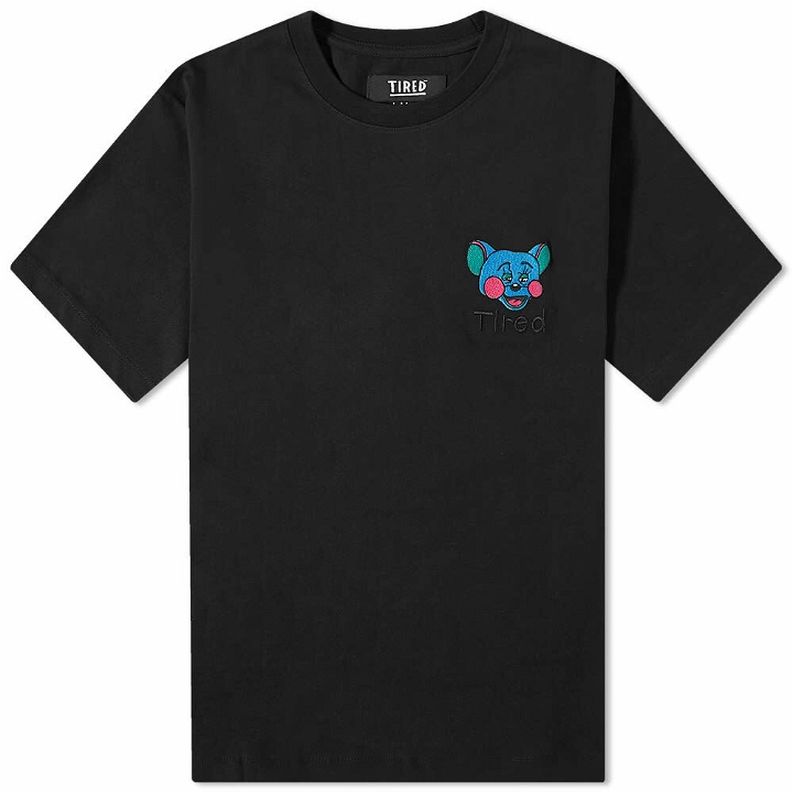 Photo: Tired Skateboards Men's Tipsy Mouse Embroidered T-Shirt in Black