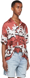 AMIRI Red Playboy Edition Silk Tropical Short Sleeve Shirt