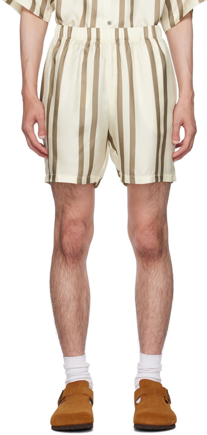 John Elliott Off-White Striped Shorts John Elliott