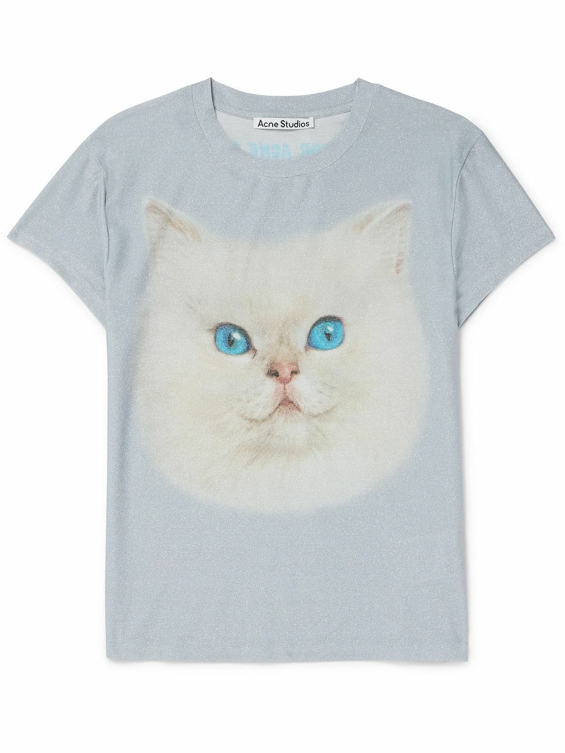 Acne Studios - Slim-Fit Printed Metallic Jersey T-Shirt - Blue