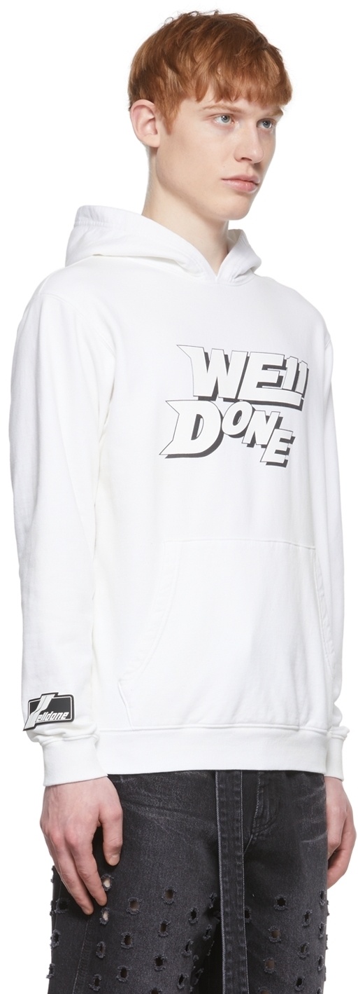 We11done White Cotton Hoodie We11done