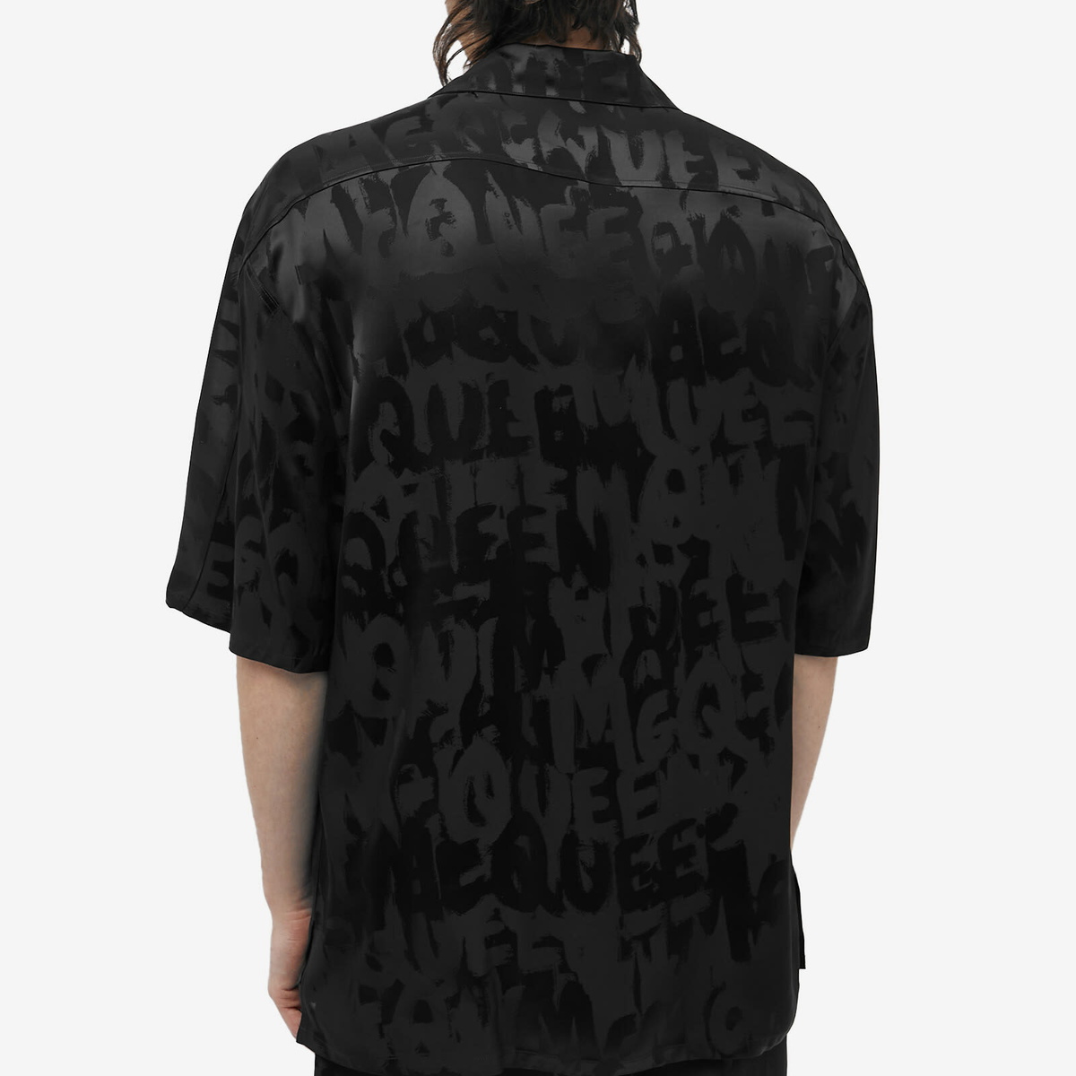 ★alexander mcqueen★ Graffiti Logo Short Sleeve Shirt Black Alexander McQueen Men's Graffiti Logo Short Sleeve Shirt in
