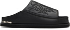 Toga Virilis Black Embroidered Sandals
