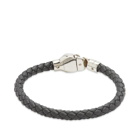 Alexander McQueen Men's Skull Leather Bracelet in Black