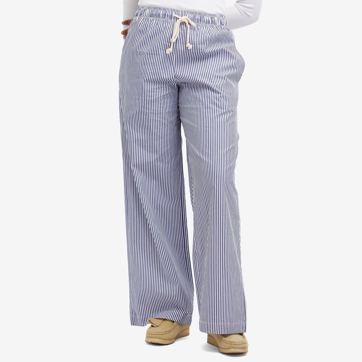 DONNI. Women's Stripe Pop Pant in Navy Stripe