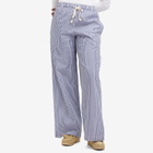 DONNI. Women's Stripe Pop Pant in Navy Stripe