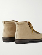 Manolo Blahnik - Calaurio Leather-Trimmed Suede Hiking Boots - Neutrals