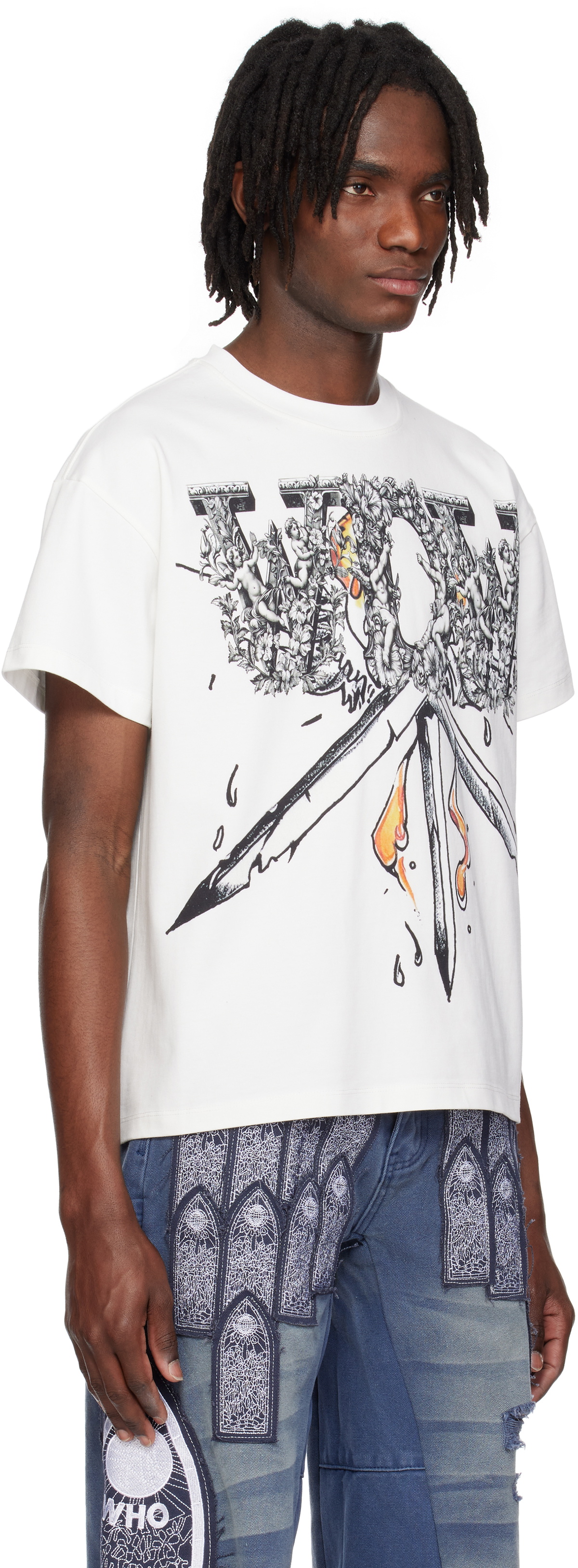 Who Decides War White Darth T-shirt WHO DECIDES WAR by Ev Bravado