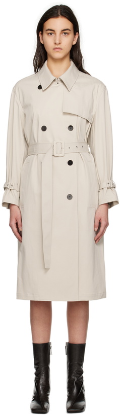 Photo: Theory Beige Double-Breasted Trench Coat