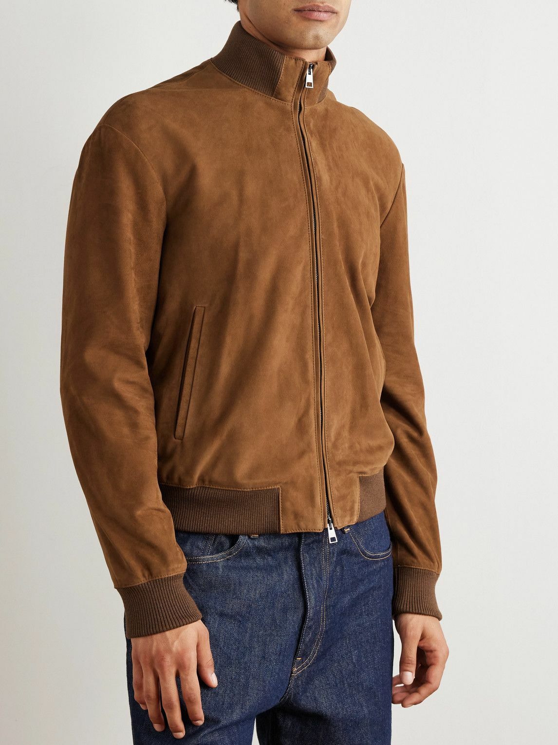 Altea - Suede Bomber Jacket - Brown