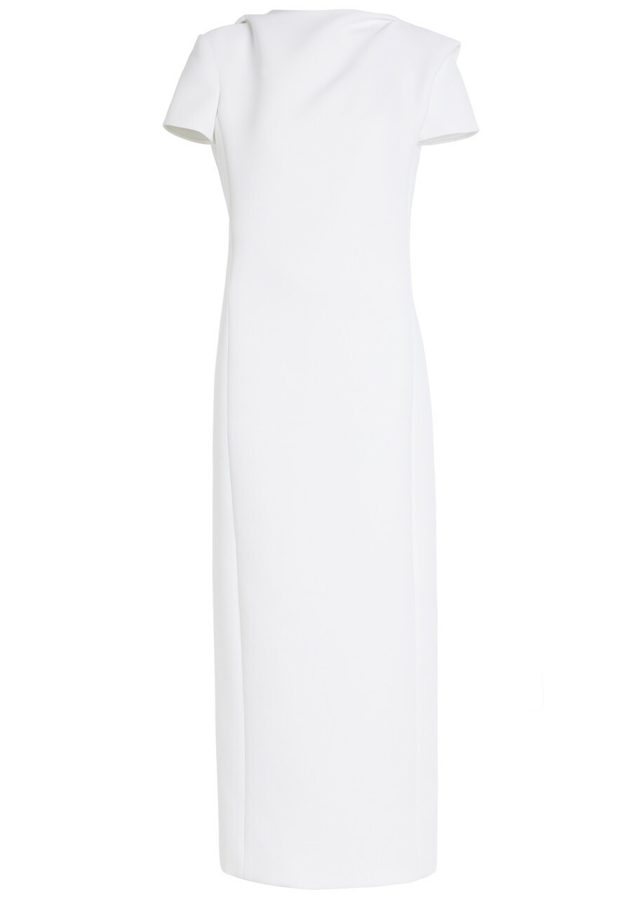 Khaite Iryl Open-back Draped Crepe Dress White