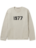 FEAR OF GOD ESSENTIALS - Logo-Appliquéd Knitted Sweater - Neutrals