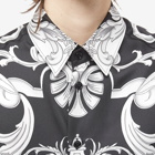 Versace Men's Baroque All Over Vacation Shirt in Black/White