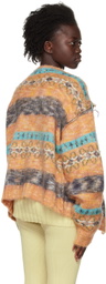 PERVERZE SSENSE Exclusive Orange Intarsia Cardigan