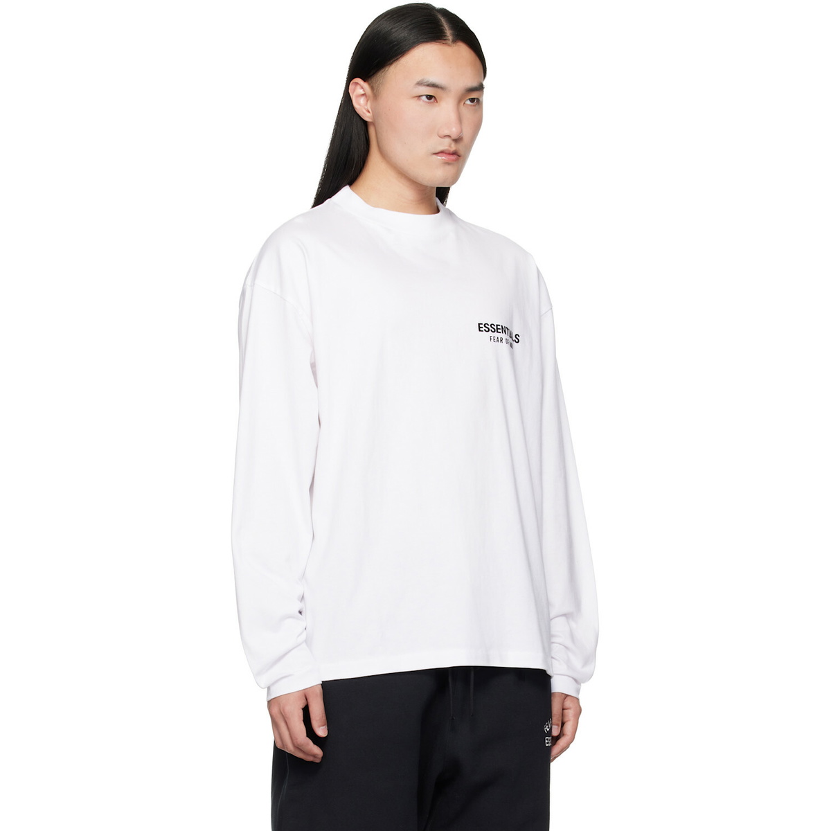 Fear of God ESSENTIALS White Classic Long Sleeve T-shirt