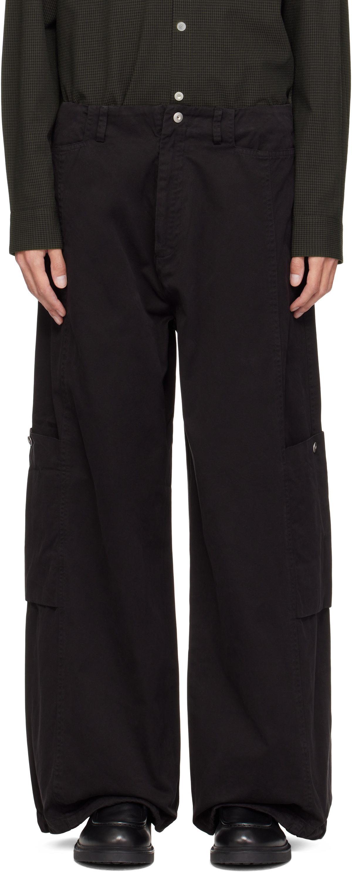 パンツ PANELLED BONTAN TROUSERS Omar Afridi Panelled Bontan Trousers （Black） - Osaka