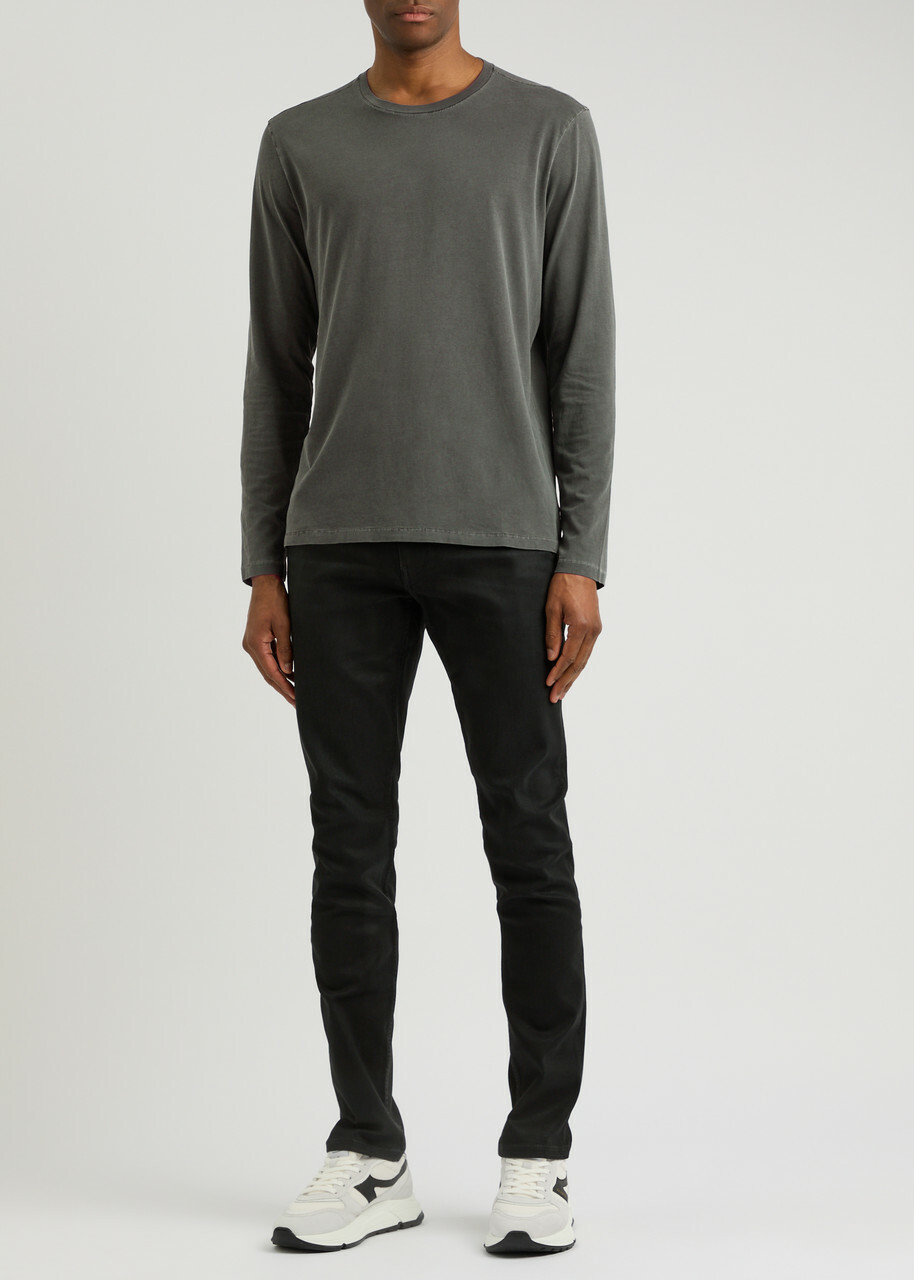 Paige Enzo Long-sleeve Cotton top Dark Grey