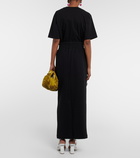 Dries Van Noten - Flower-trimmed cotton midi skirt