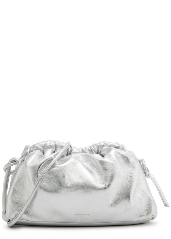 Photo: Mansur Gavriel Cloud Mini Metallic Leather Clutch - Silver - One Size