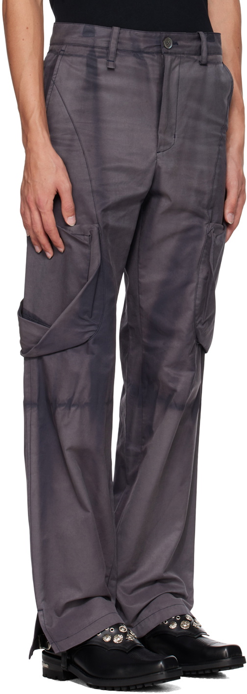JiyongKim Black Sun-Bleached Cargo Pants