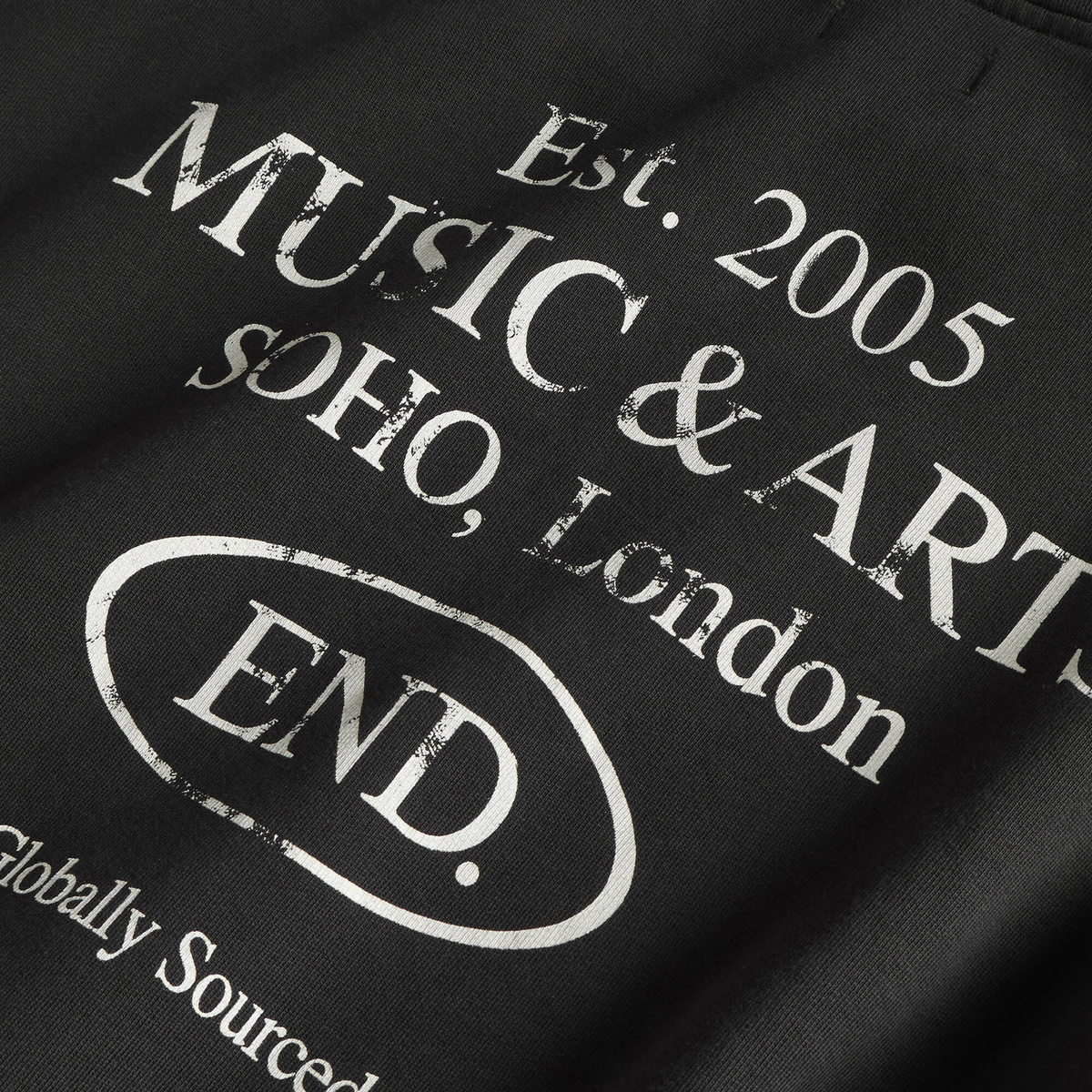 END. Worn Established Hoodie in Cinder Black