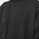 Auralee Men's Rib Knit Cardigan in Black