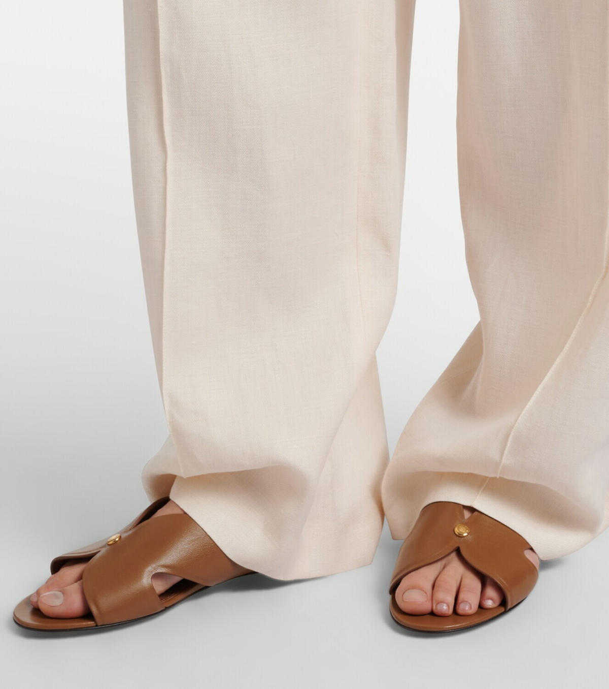 Loro Piana Vera leather slides
