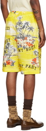 Gucci Yellow Printed Shorts