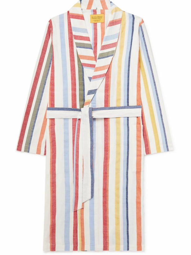 Photo: Original Madras - Striped Cotton-Madras Robe - White