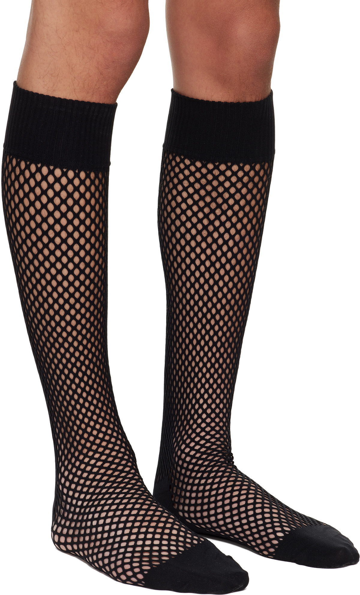 Comme des Garçons Homme Plus Black Nylon Mesh Long Socks