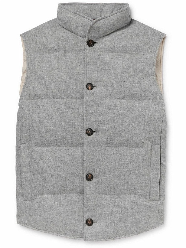 Photo: Brunello Cucinelli - Quilted Wool Down Gilet - Gray