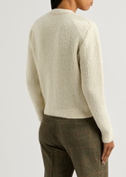 Frame Bouclé Wool-blend Cardigan Cream