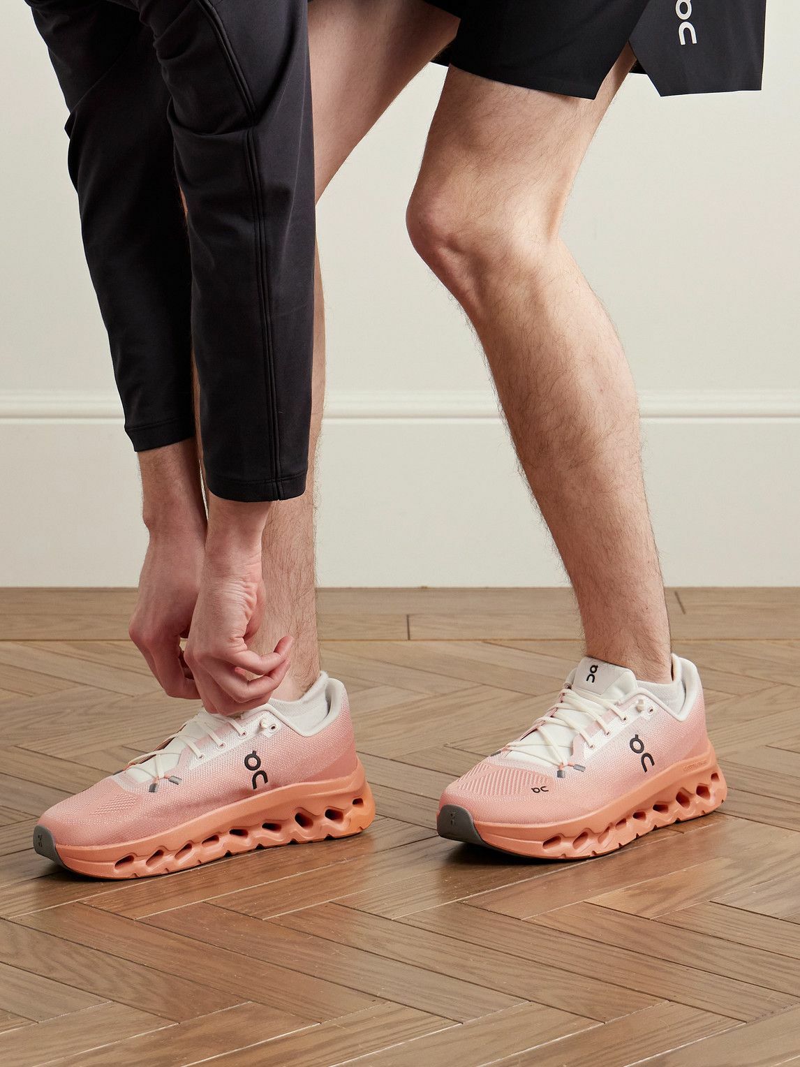 ON - Cloudtilt Stretch-Knit Sneakers - Orange